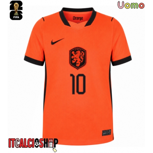 Paesi Bassi Memphis Depay #10 Prima Maglia Mondiali 2026 Manica Corta